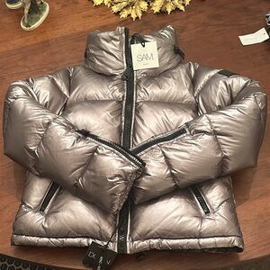 SAM. Girls Metallic Silver Down Jacket NWT